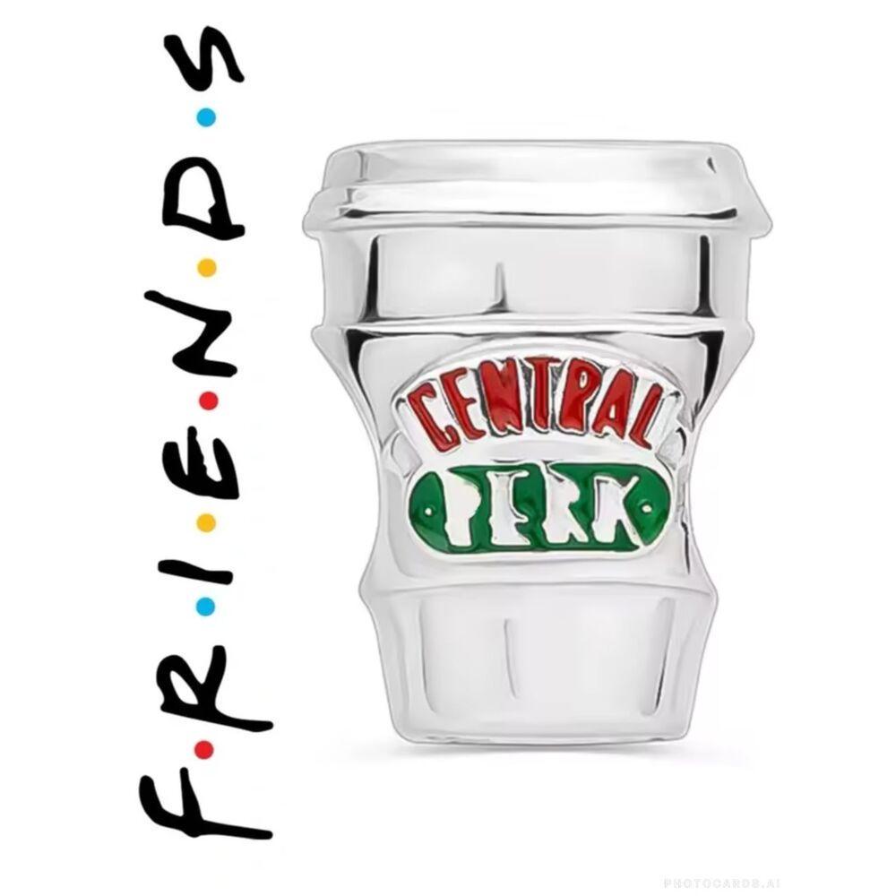 NWOT Friends TV Series Central Perk Coffee Pandora FIT Silver Charm